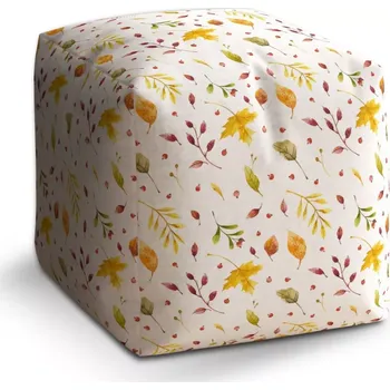 Taburet Sablio Taburet Cube Podzimní listí: 40x40x40 cm