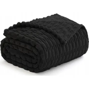 deka RAŽENÁ DEKA S PROUŽKY PŘEHOZ POLAR NA POSTEL MĚKKÁ 200x220 TEPLÁ SILNÁ