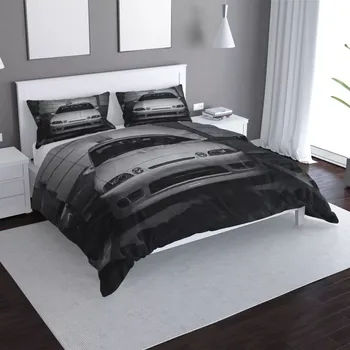 Povlečení Saténové povlečení Bílé sportovní auto - Sablio - 140x220 / 90x70