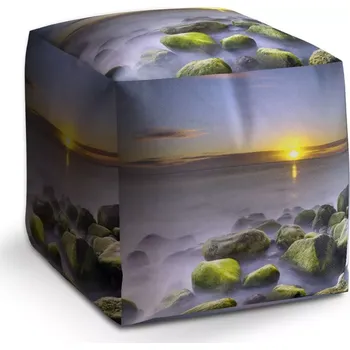 Taburet Sablio Taburet Kostka Kameny v jezeře: 40x40x40 cm - Sablio