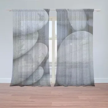 Záclona Sablio Záclony Černé kameny: 2 ks - 150x250 cm - Sablio