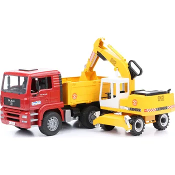 autíčko Bruder 2751 MAN TGA nákladní auto s Liebherr bagrem 1:16