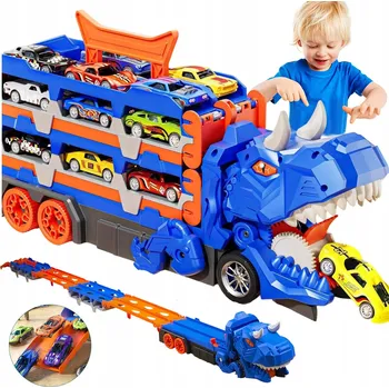 autíčko HRAČKOVÉ AUTA S PŘEPRAVNÍKEM DINOSAURŮ + 12 AUTÍČEK