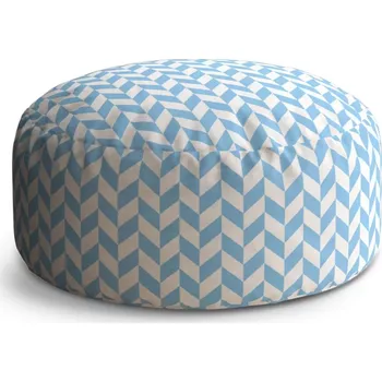 Taburet Sablio Kulatý taburet Circle Modrobílé kosodélníky: 38x48 cm - Sablio