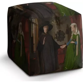 Taburet Sablio Taburet Cube Svatba manželů - Jan van Eyck: 40x40x40 cm