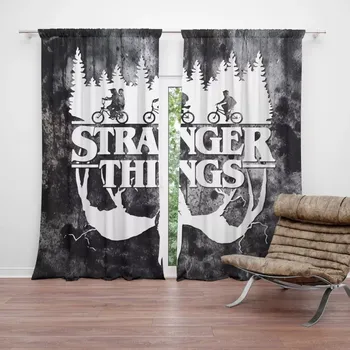 Závěs Sablio Závěsy Stranger Things White: 2 ks - 140x250 cm - Sablio