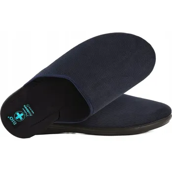 Pánské pantofle ADANEX 29589 TEXTILNÍ PÁNSKÉ DOMÁCÍ PAPUČE PANTOFLE NAZOUVÁKY BIO PU Námořnická Modrá 44