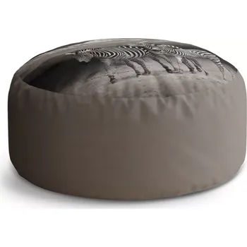 Taburet Sablio Kulatý taburet Circle Zebry: 38x48 cm - Sablio