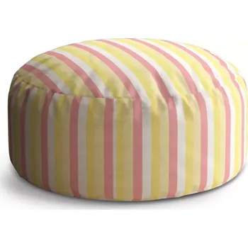 Taburet Sablio Kulatý taburet Circle Žlutorůžové pruhy: 38x48 cm - Sablio
