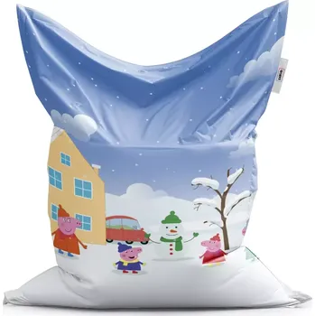 Sedací pytel Sedací vak Classic Prasátko Pepina Zima - Sablio - 150x100 cm