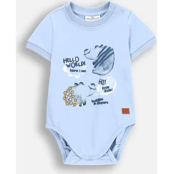 Kojenecký body Body Kojenecké modré pro chlapce s krátkým rukávem velikost 074 Coccodrillo WC5