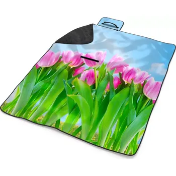 deka Sablio Plážová deka Růžové tulipány: 200x140 cm
