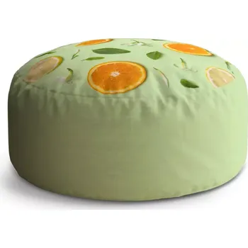 Taburet Sablio Kulatý taburet Circle Citrus a květ: 38x48 cm - Sablio