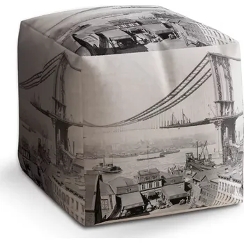 Taburet Sablio Taburet Kostka Stavba mostu: 40x40x40 cm - Sablio