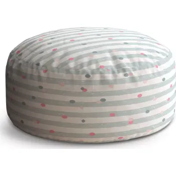 Taburet Sablio Kulatý taburet Circle Tečky a pruhy: 38x48 cm - Sablio