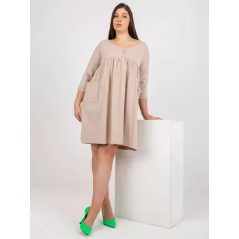 Dámské šaty RV šaty SK 8529.37P béžová jedna velikost