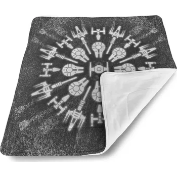 Dětská deka Sablio Dětská deka pro miminko Star Wars Vesmírné lodě na šedém abstraktu - 80x100 cm