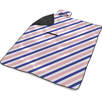 deka Sablio Plážová deka Modročervené pruhy: 200x140 cm