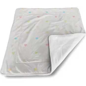 Dětská deka Sablio Dětská deka pro miminko Barevná srdíčka na béžové - 80x100 cm