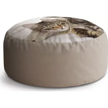 Taburet Sablio Kulatý taburet Circle Kočička a štěňátko: 38x48 cm - Sablio