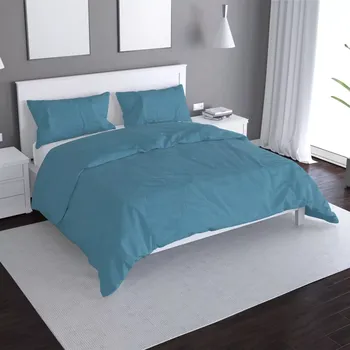 Povlečení Saténové povlečení Bledě modrá - Sablio - 140x220 / 90x70