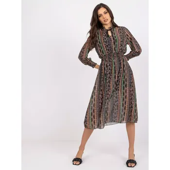 Dámské šaty Šaty DHJ SK 15177 1.04P černá a béžová jedna velikost