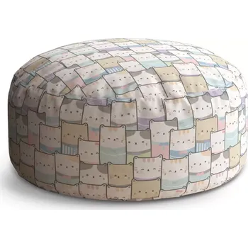 Taburet Sablio Kulatý taburet Circle Kreslená koťátka: 38x48 cm - Sablio