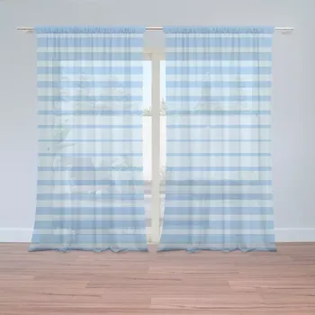 Záclona Sablio Záclony Světle modré pruhy: 2 ks - 150x250 cm - Sablio