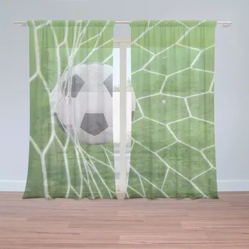 Záclona Sablio Záclony Fotbalový míč v bráně: 2 ks - 150x250 cm - Sablio