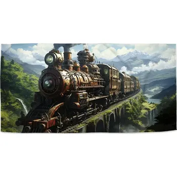 Ručník Sablio Ručník s potiskem Parní lokomotiva na viaduktu - 30x50 cm