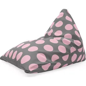Sedací pytel Sablio Sedací vak Triangl Velké růžové puntíky: 120 x 100 x 100 cm - Sablio