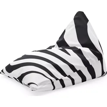 Sedací pytel Sablio Sedací vak Triangl Vzor zebry: 120 x 100 x 100 cm - Sablio
