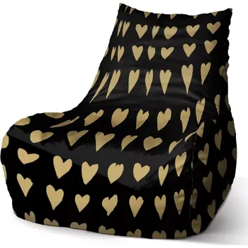 Sedací pytel Sedací vak Bean Zlatá srdíčka - Sablio - 100 x 90 x 45 cm