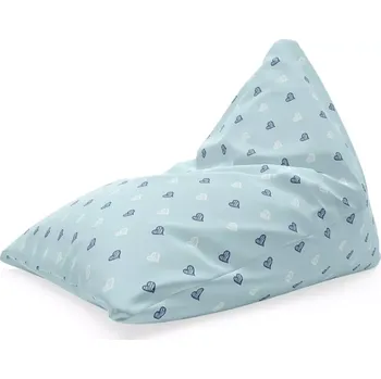 Sedací pytel Sablio Sedací vak Triangl Srdce na modré: 120 x 100 x 100 cm - Sablio