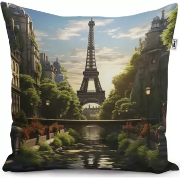 Dekorativní polštářek Dekorační polštář Paříž Eifellova věž Art - Sablio - 40x40 cm