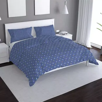 Povlečení Saténové povlečení Srdíčka na modré - Sablio - 140x220 / 90x70