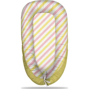 Hnízdečko pro miminko Sablio Hnízdečko pro miminko Růžové a žluté pruhy