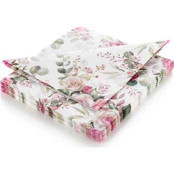 Papírový ubrousek ubrousky 33x33cm PINK ROSE 3vrstvé (20ks)