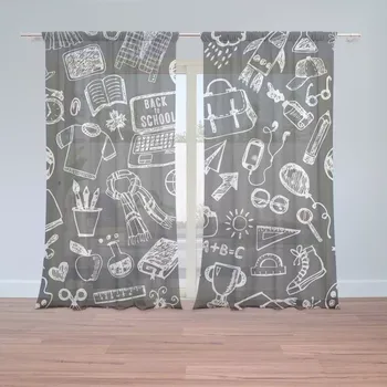 Záclona Sablio Záclony Černobílá škola: 2 ks - 150x250 cm - Sablio