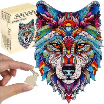 Puzzle Dřevěné puzzle vlk - 170 dílů - 38 x 27 cm