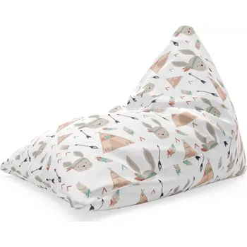 Sedací pytel Sablio Sedací vak Triangl Zajíci u stanu: 120 x 100 x 100 cm - Sablio