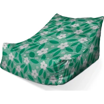 Sedací pytel Sedací vak Lounge Bílé květy s lístky - Sablio - 80 x 95 x 50 cm