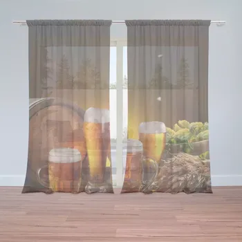 Záclona Sablio Záclony Sklenice s pivem: 2 ks - 150x250 cm - Sablio