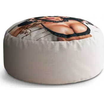 Taburet Sablio Kulatý taburet Circle Žena s brýlemi: 38x48 cm - Sablio