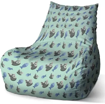 Sedací pytel Sedací vak Bean Kočky a rybičky - Sablio - 60 x 70 x 70 cm