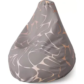 Sedací pytel Sedací vak Pear Béžové vzorce - Sablio - 70 x 95 x 15 cm