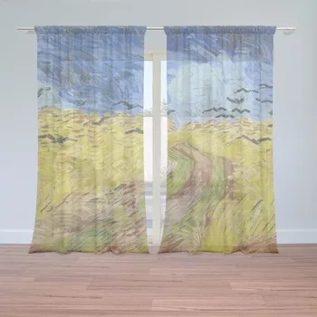 Záclona Sablio Záclony Pšeničné pole s vránami - Vincent van Gogh: 2ks 150x250cm