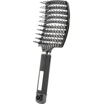 Rozčesávací kartáč s masáží hlavy | hřeben - černý bez vlasů