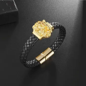 Náramek Stylový kožený rockový náramek pro muže | pánský náramek, kožený šperk - 39