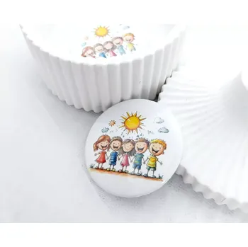 Dekorativní magnet Planeta dětí 1, magnetka průměr 58 mm, 1 kus